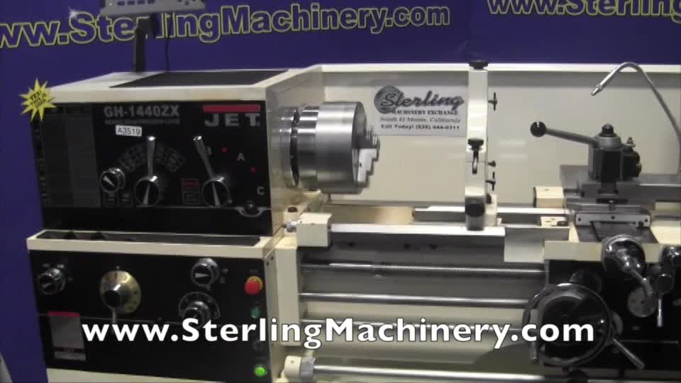 14 \"x 40\" Se utiliza Jet Engine Gap Bed Motor Torno, MDL. GH-1440-ZX, Acu-Rite 2 Axis System Lectura Digital, 10 \"- 3 Jaw Chuck, cambio r�pido de herramientas Mensaje w / titulares, luz de trabajo, sistema de refrigeraci�n, protecci�n contra salpicaduras,