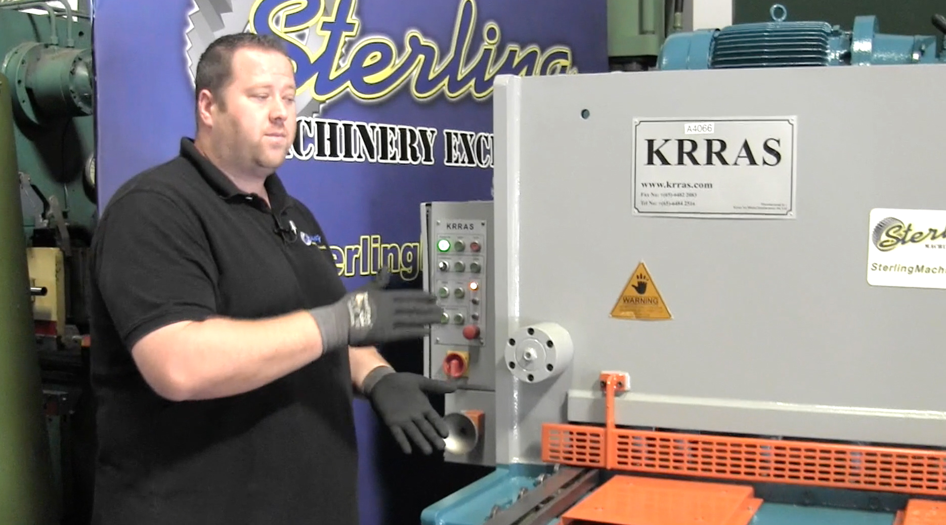 Krras-1/4" x 10' Used Krras Power Hydraulic Shear, Mdl. RAS306, Front Operated Power Back Gauge, Foot Pedal, Ball Transfers In Table, Square Arm, Stroke Counter,  Year (2006)  #A4066-01