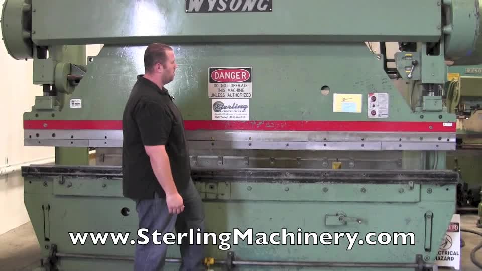 90 Ton x 12\' Used Wysong Press Brake, Mdl. 90-10, Front Operated Manual Back Gauge With Indicator, Power Ram Adjustment With Indicators, Auto Lube System, Foot Treadle,  #A1712