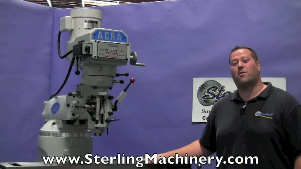 Acra-9\" x 49\" Brand New Acra Vertical  Mill, Mdl. AM2V, Hardened & Ground Table & Ways, Turcite Anti Friction On X & Y Axis, Double Way Construction, One Shot Lube System,-01
