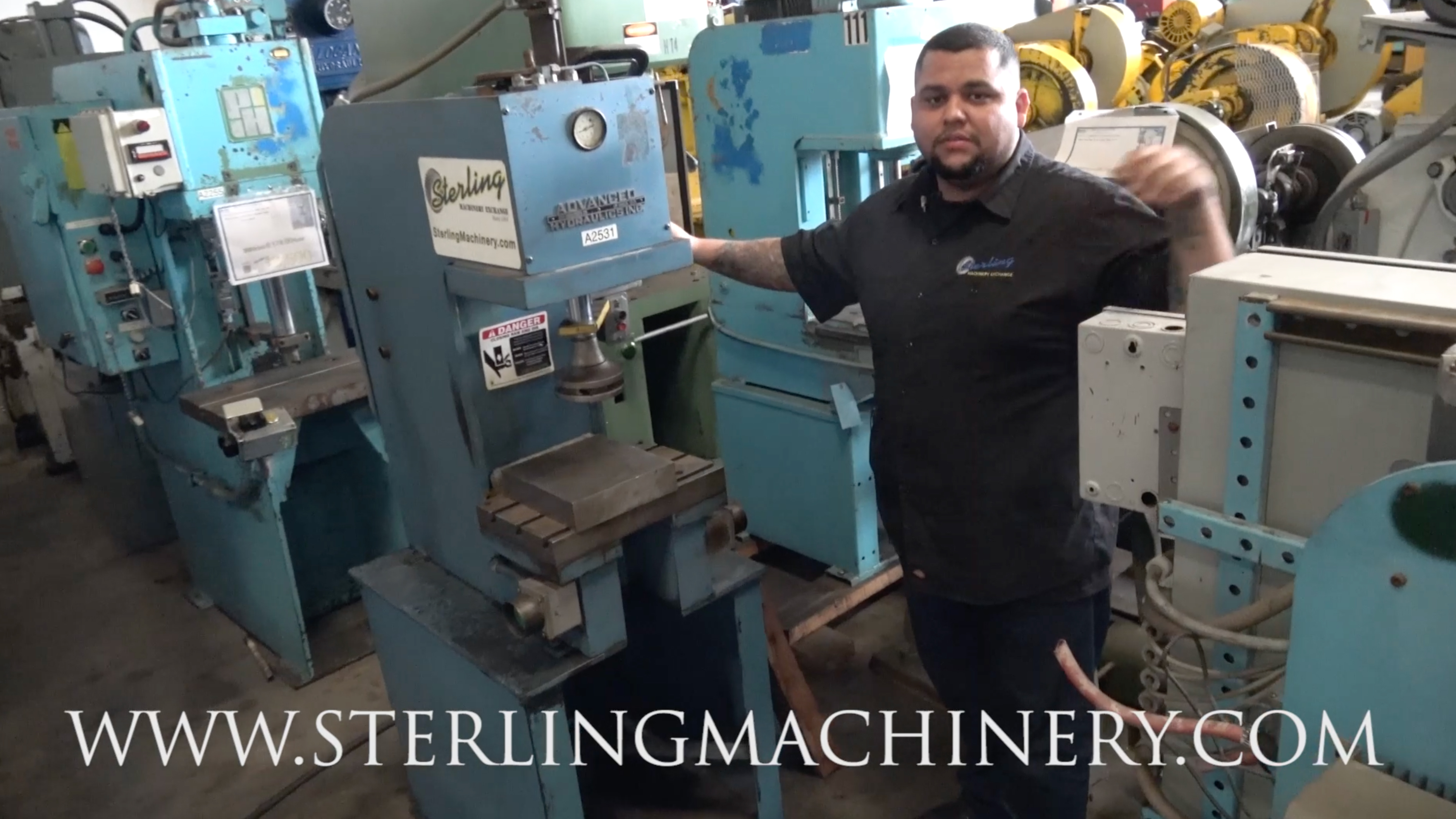 -7,5 toneladas de hidr�ulica avanzada C-Frame Press, modelo. CPB7.5, placa de sost�n ranurado en T, control de doble palma, control de interruptor de l�mite, circuito de regeneraci�n, calibrador de tonelaje, 6, # A2531-01