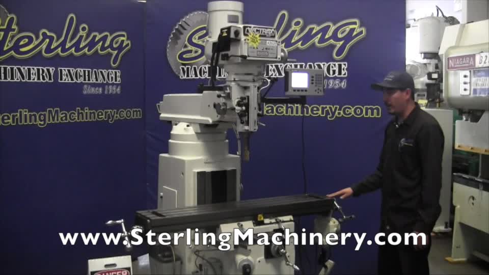 Vectrax-9 \"x 49\" Usado Vectrax fresadora vertical, MDL. GS16V, Acu-Rite 2 ejes de lectura digital, Accurite Z Axis Escala, Mesa Power Feed, One Shot Sistema Carro, Mist refrigerante, Made In Taiwan, # A3520-01