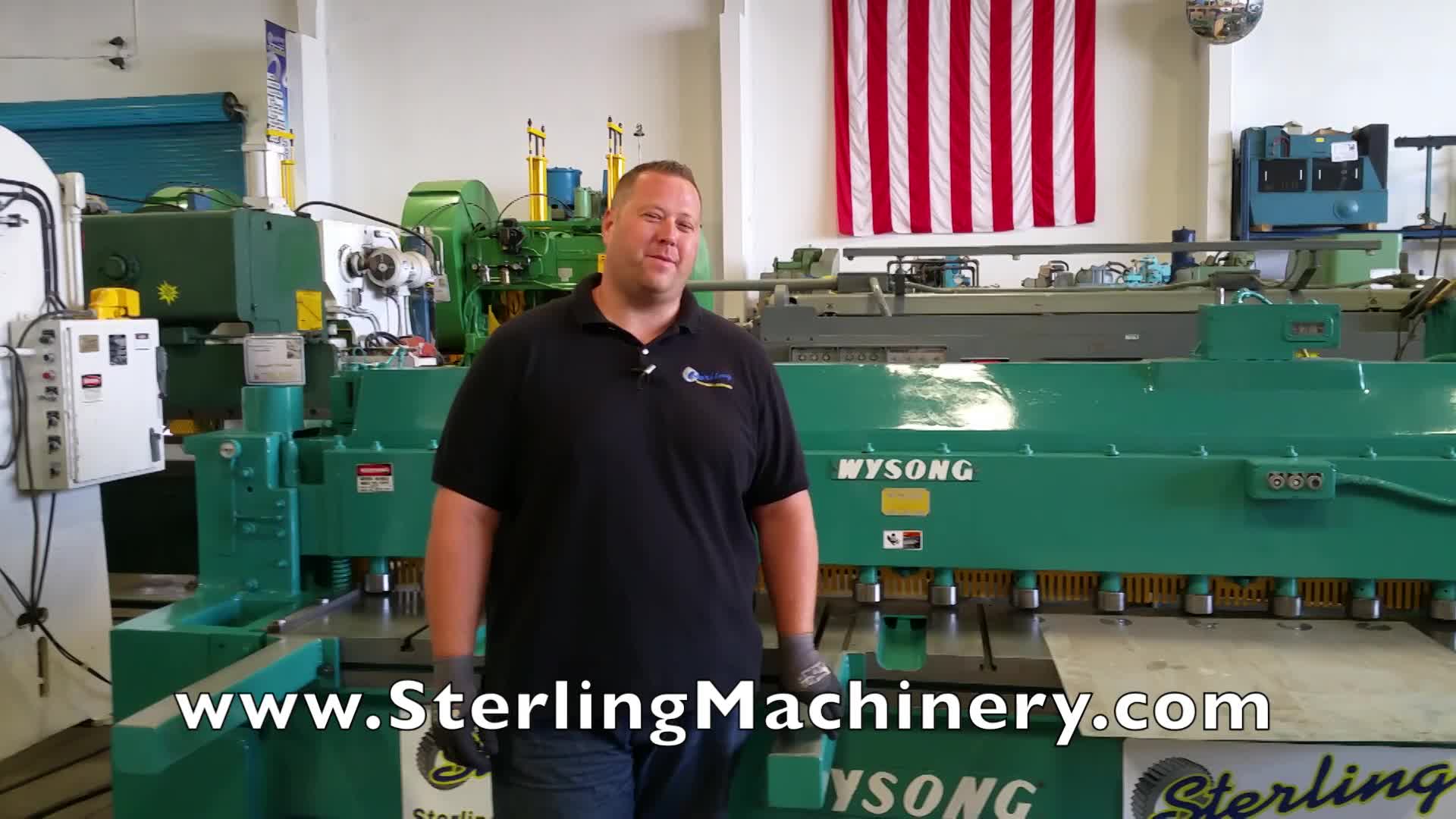 Wysong-1/4" x 10' Used Wysong Mechanical Double End Frame Power Shear, Mdl. 1025, Front Operated Manual Back Gauge With Indicator, Bijur Automatic Oil Lubrication, Foot Treadle, (3) Front Supports,  #A3643-01