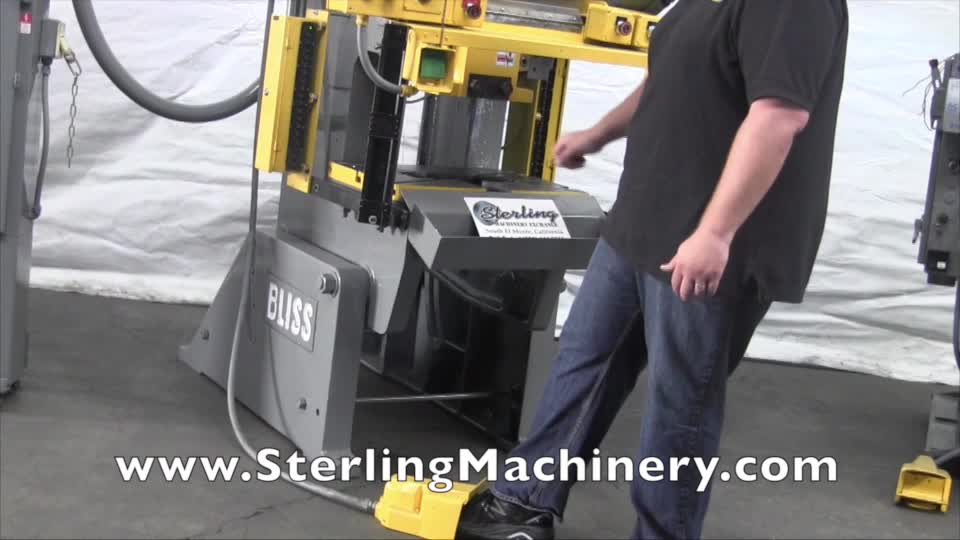 35 Ton x 3\" Used Bliss O.B.I. Punch Press, Mdl. C-35, Air Clutch & Brake, Auto Lube, Dual Palm Control, Top Stop, Emergency Stop, Air Filter & Regulator, Safety Light Curtains, Foot Pedal,  #A2155