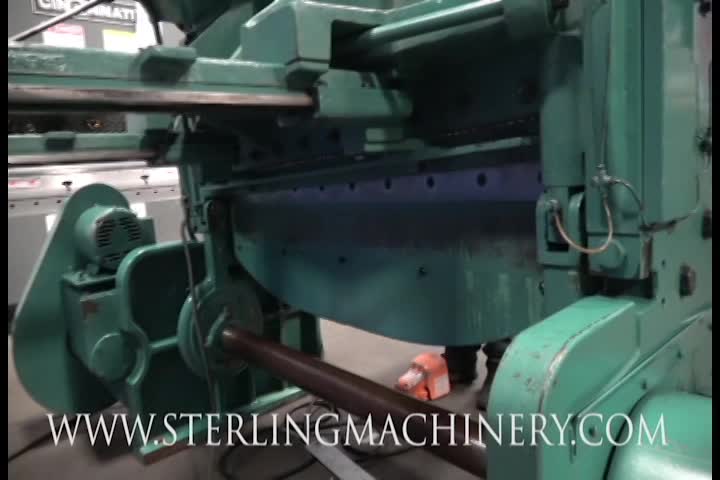 10 Ga. X 4 'Usado wysong Poder Shear, MDL. 1052, Frente de accionamiento a motor Volver v�a con el indicador, Plaza de Armas, (2) soportes frontales, One Shot sistema de lubricaci�n, Pie Pedal el�ctrico, # A4573