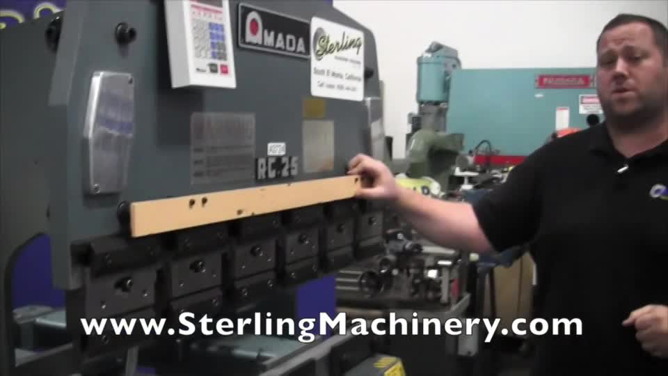 Amada-25 Ton x 4' Used Amada Hydraulic Press Brake, Mdl. RG-25, Front Operated Programmable Backgauge, Upper & Lower Dies, Foot Treadle, Up Acting,  #A3724-01