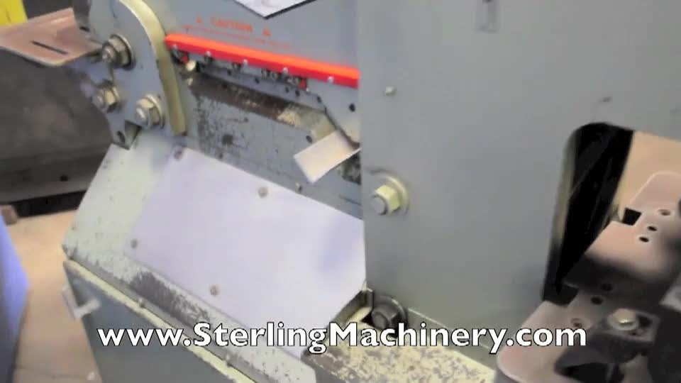 35 Ton Used Metal Muncher II Hydraulic Ironworker, Mdl. MM35, 24" Brake Attachment W/ 4 Way Bottom Die, Punches & Dies, Electric Foot Pedal #A1430 for Sale