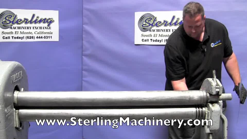 12 Ga. x 4\' Used Niagara Initial Pinch MANUAL POWER HAND Sheet Metal Plate Roll, Mdl. 351, Manual Drop End, Front Operated Manual Rear Roll Adjustment, Rear Roll Manual Adjustment, Manual Turning Handle,  #A2769