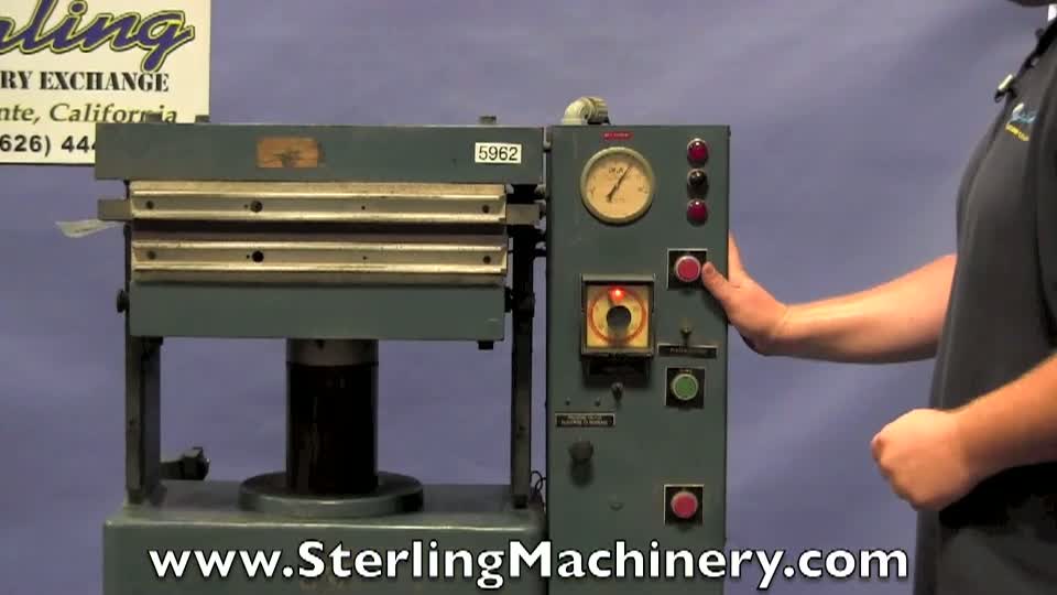 30 Ton x 6\" Used PHI Hydraulic Press, Mdl. O-253H-AM3, Upacting, Tonnage Indicator, Timer, Dual Electric Finger Button Operation,  #5962