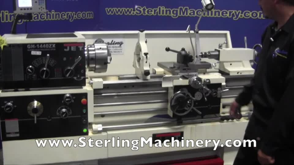 Jet-14 \"x 40\" Se utiliza Jet Engine Gap Bed Motor Torno, MDL. GH-1440-ZX, Acu-Rite 2 Axis System Lectura Digital, 10 \"- 3 Jaw Chuck, cambio r�pido de herramientas Mensaje w / titulares, luz de trabajo, sistema de refrigeraci�n, protecci�n contra salpicaduras,-01