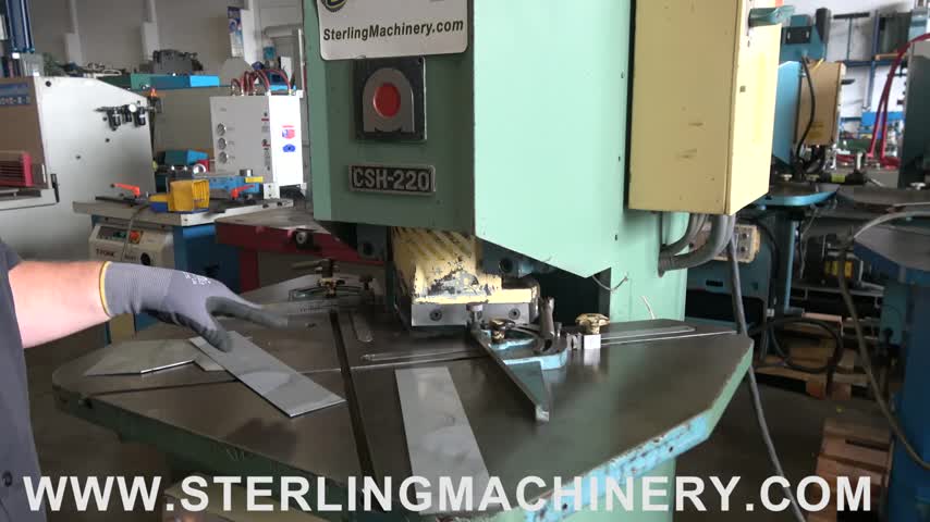 Amada-1/4" x 8" x 8" Used Amada Hydraulic Notcher, Mdl. CSH-220, Work Guides, Foot Pedal Control, Miter Guides, One - Shot Lube System, #A7133-01