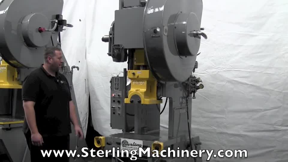 Niagara-60 Ton x 4\" Used Niagara OBI Press, Mdl. M60, Air Clutch & Brake, Dual Palm Control, Cushion #7339-01