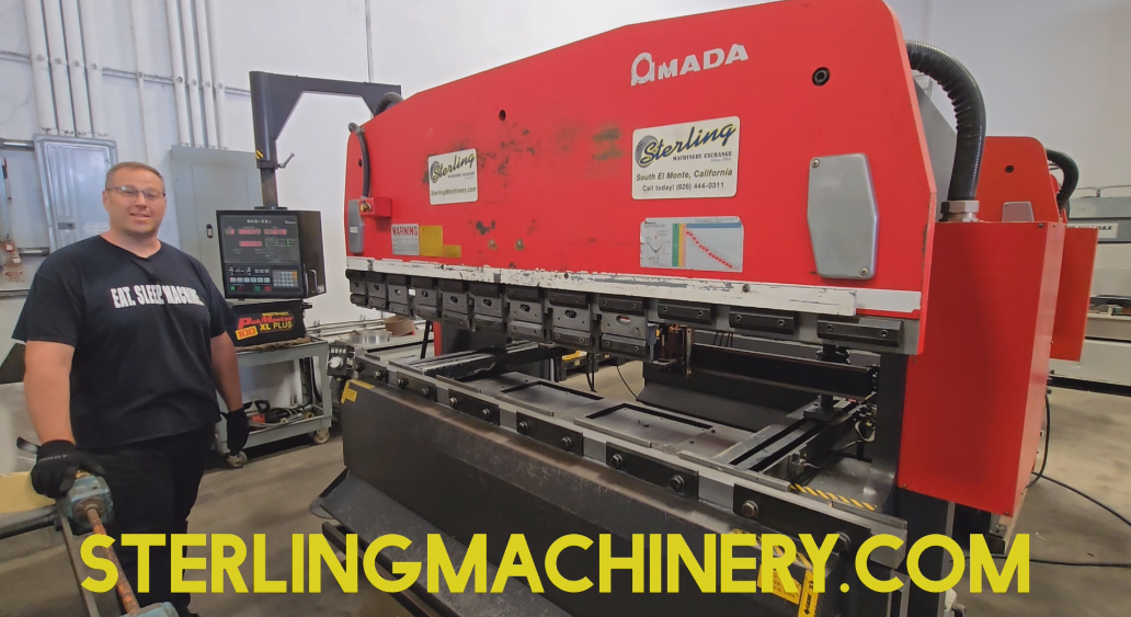 Amada-88 Tons x 8' Used Amada CNC Hydraulic Press Brake with NC9EXII CNC Control, Mdl. RG-80, Amada NC9- EX II CNC Back Gauge (3 Axis), Foot Treadle, Made In Japan, Manual Pneumatic Adjustable Fingers, Ram Die Clamps, Year(1994) #P1070-01