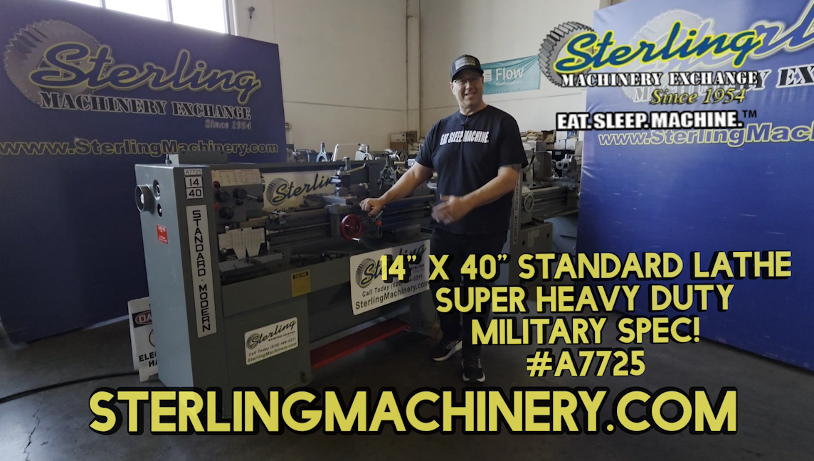 Standard Modern-14" x 40" USED STANDARD MODERN MILITARY ENGINE LATHE (LOTS OF TOOLING ), Mdl. 1440MILITARY, 3 Jaw Chuck, Face Plate, Steady Rest, 4 Jaw Chuck, MADE IN NORTH AMERICA, #A7725-01