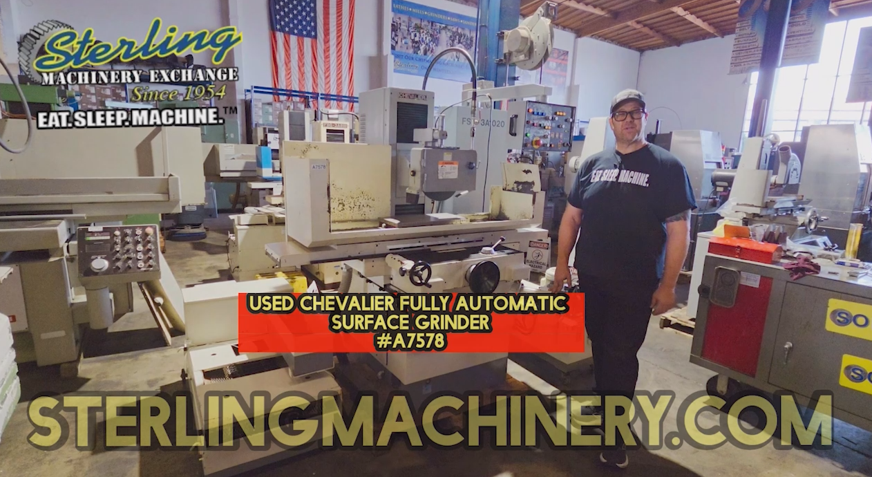 Chevalier-10" x 20" Used Chevalier Fully Automatic (3 Axis) Surface Grinder, Mdl. FSG-3A1020, Electro Magnetic Chuck and Control, Paper Filter Coolant System, Parallel Dresser On Wheelhead, #A7578-01